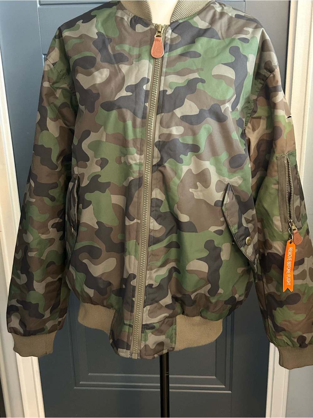 Kids Camouflage Bomber Jacket - Green Camo